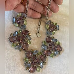Talbots Blue‎ Purple & Green Jeweled Statement Necklace